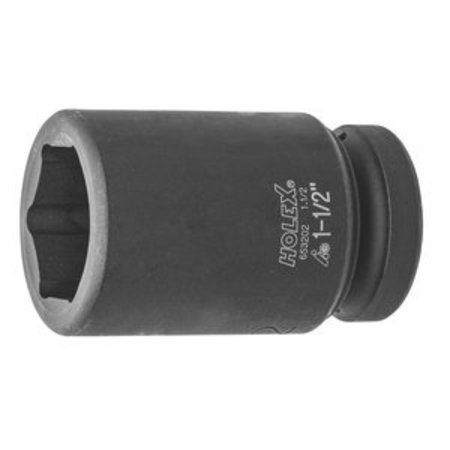 HOLEX Impact Socket, 1 inch Drive, 6 pt, Deep, 1-1/2 inch 653202 1.1/2